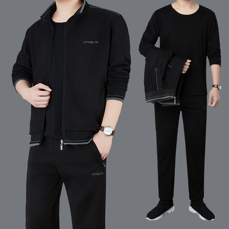 Trajes deportivos de mediana edad para hombres primavera y otoño nuevo estilo de mediana edad papá ropa de otoño ropa deportiva casual para hombres dos piezas