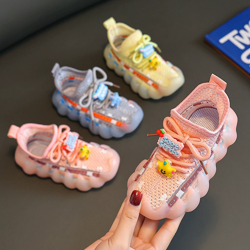 2023 спортивная обувь для мальчиков и девочек Летняя обувь из дышащей сетки для мальчиков и девочек Осенняя большая детская одинарная сетчатая обувь детская Летающая тканая обувь