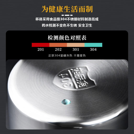 304 Stainless Steel Thickened Mouth Cup Outdoor Camping Portable Mug Mug Foldable Mouth Cup Coffee Cup