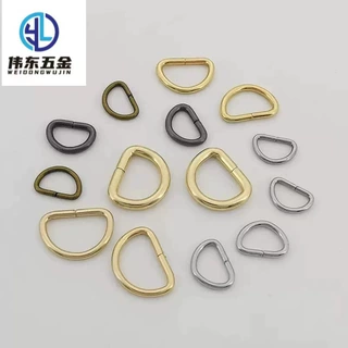 箱包五金铁线扣开口D扣现货3分小D扣铁拉芯扣针通扣金属半圆d扣