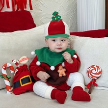 跨境新品婴儿圣诞长袖卡通哈衣韩国同款宝宝套装ins风可爱造型服