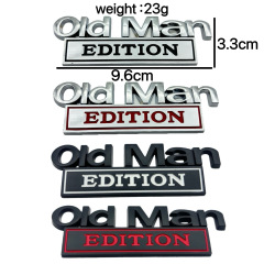跨境热卖车标汽车改装标OLD MAN叶子板标金属EDITION车身贴车尾标