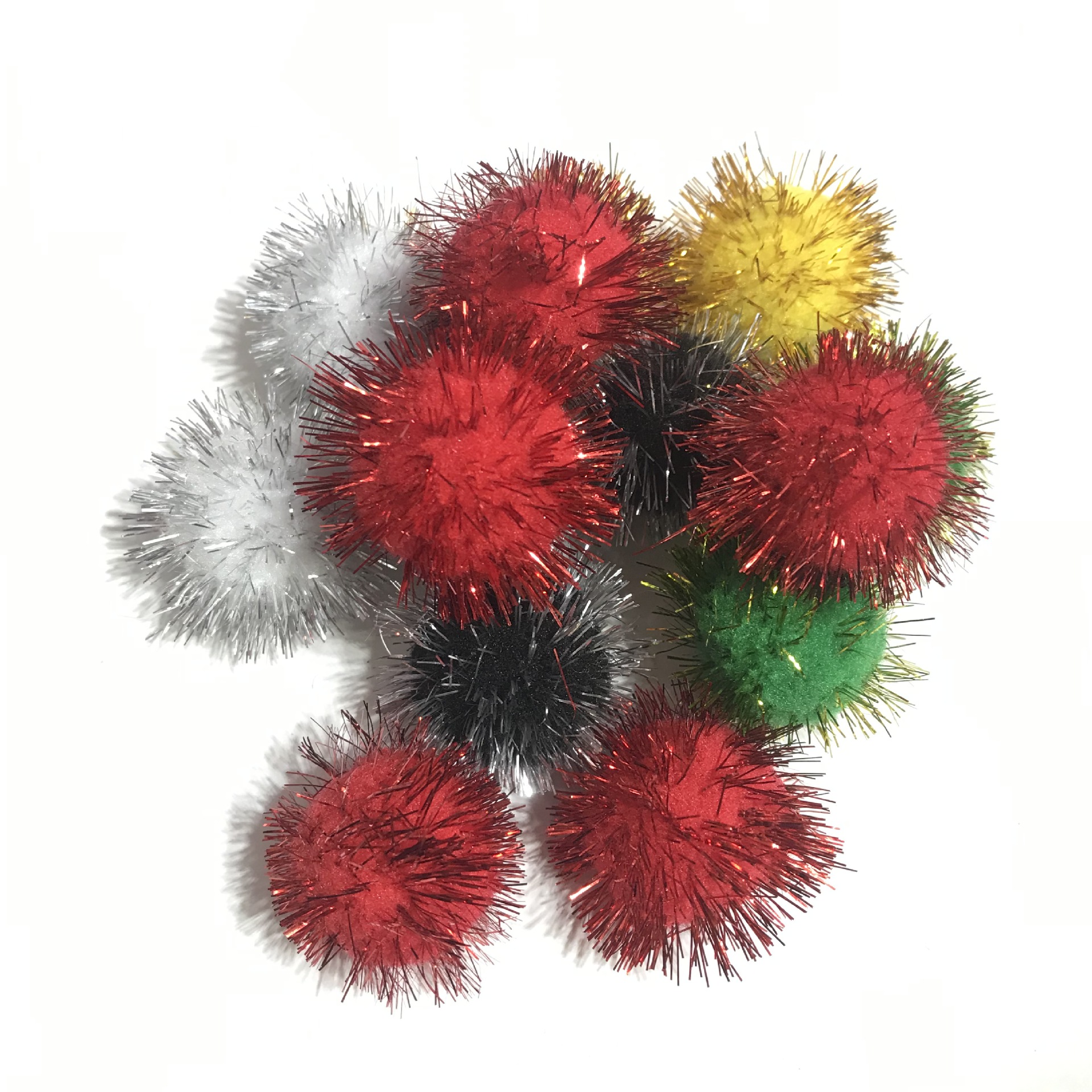 毛球 七彩金丝球 3CM本色金葱球圣诞DIY服装辅料用配饰