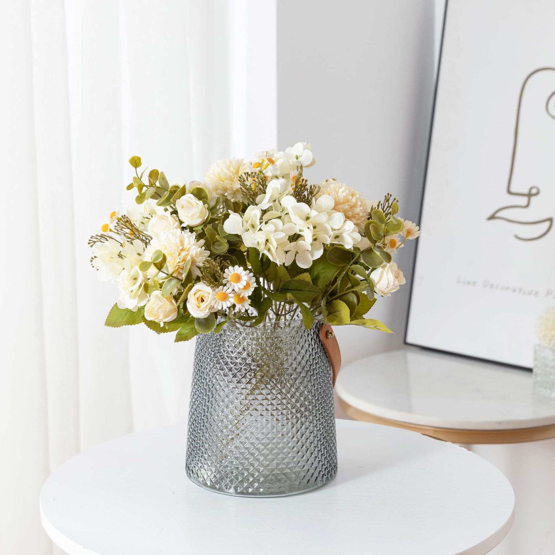 Hundred Flowers Simulation Rose Bouquet Nordic Style Living Room Indoor Floral Decorative Ornaments Wholesale Dried Daisy Artificial Flowers