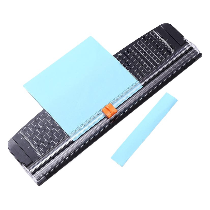 Cortadora de papel ZEQUAN812A3 de 42 cm, pequeña máquina manual para cortar papel con diseño de riel deslizante.