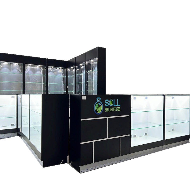 Gabinete de exhibición de vidrio transparente comercial Gabinete de exhibición de productos estantes de exhibición de acrílico multicapa personalizado