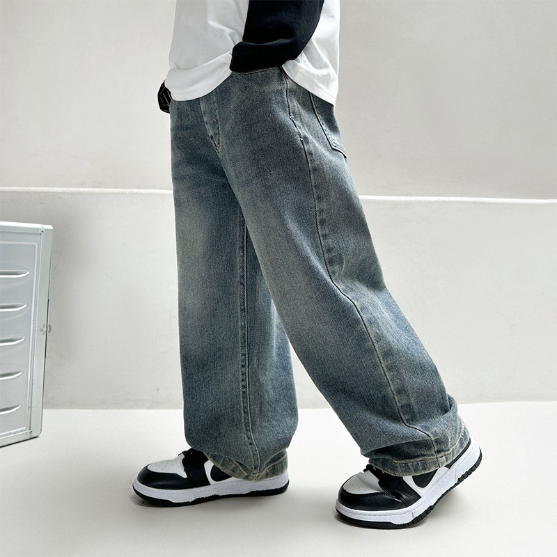 Boys' Pants Spring and Autumn Jeans New Style for Older Boys Korean Style Straight Long Pants Stylish Casual Pants for Boys Trendy Boys' Pants Spring and Autumn Jeans New Style for Older Boys Korean Style Straight Long Pants Stylish Casual Pants for Boys Trendy