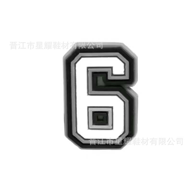 En stock agujero zapatos accesorios PVC plástico gota zapato flor zapato hebilla zapato decoración carta número 37 correa de muñeca hebilla decorativa flor