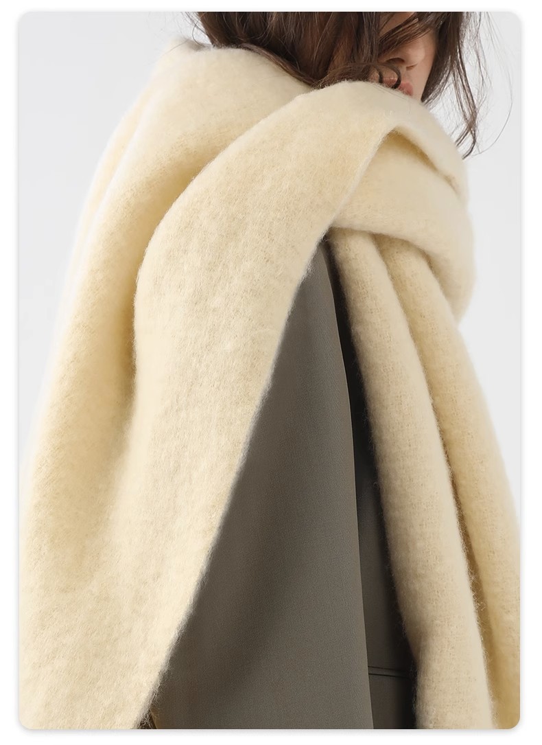 Mohair de couleur unie pour filles 2023 automne et hiver nouvelle version coréenne polyvalente étudiant i mitation cachemire châle chaud_voghion.com
