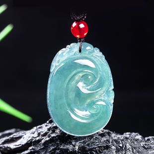 Natural A-Grade Jade Ruyi Double-Sided Fine Jadeite High Ice Jade Pendant Hanging Ornament Jade Beauty