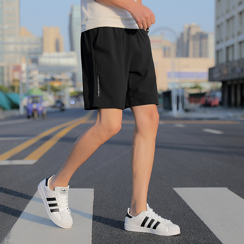 Sports shorts men's five-point pants summer ice silk quick-drying large size sports casual beach pants running fitness