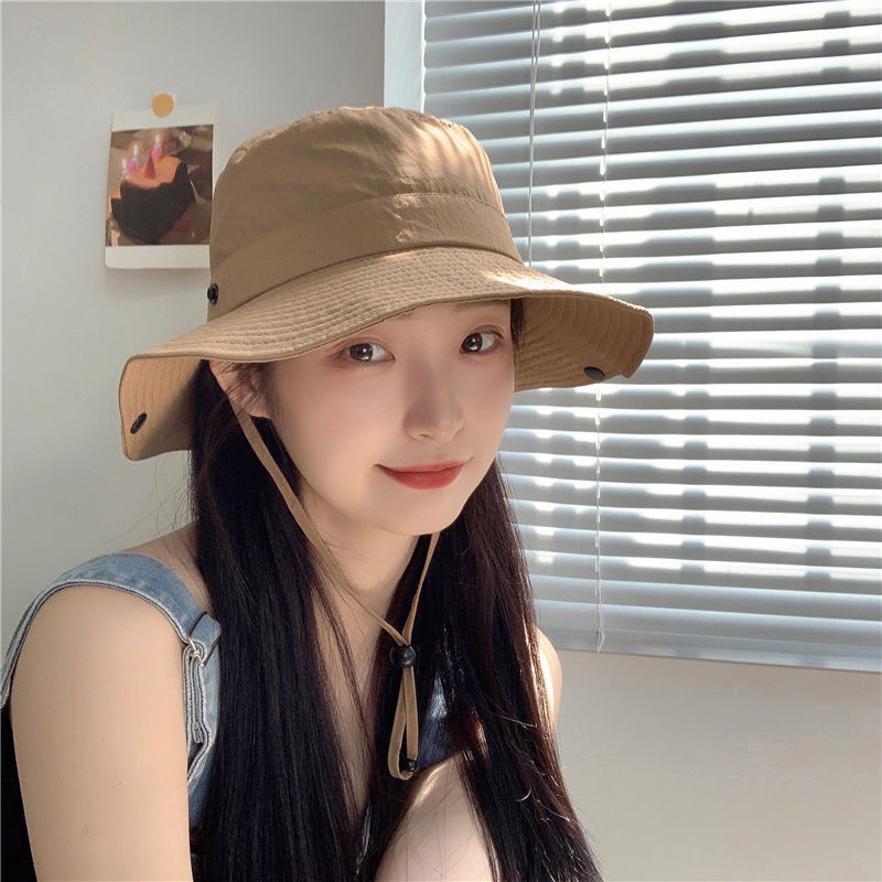 Solid color quick dry travel thin denim climbing sun hat for men and…