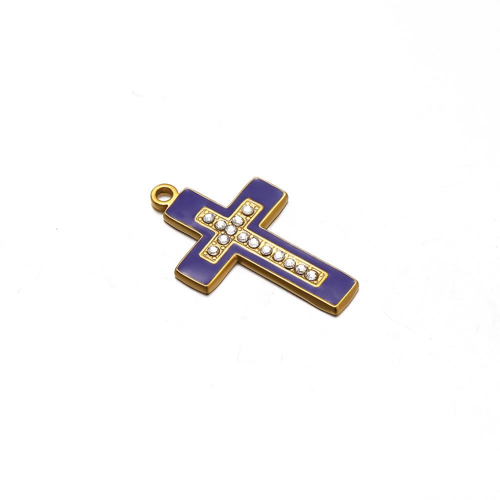 13g Weight Pendant Jewelry Making Type Rhinestones Inlay Material DIY Jewelry Accessories Classification 5 PCS/Package Quantity 304 Stainless Steel Material Cross Pattern Inlay Design Retro, Simple Style Style 5 PCS/Package 304 Stainless Steel Rhinestones Cross Pendant 5