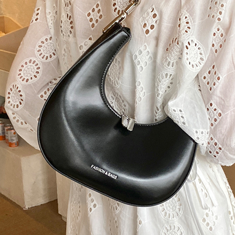 Elegant halvmåneformad handväska för damer mångsidig axelväska_voghion.com