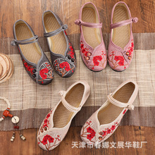 老北京K--203绣花布鞋休闲时尚轻便舒适不闷脚老妈妈鞋