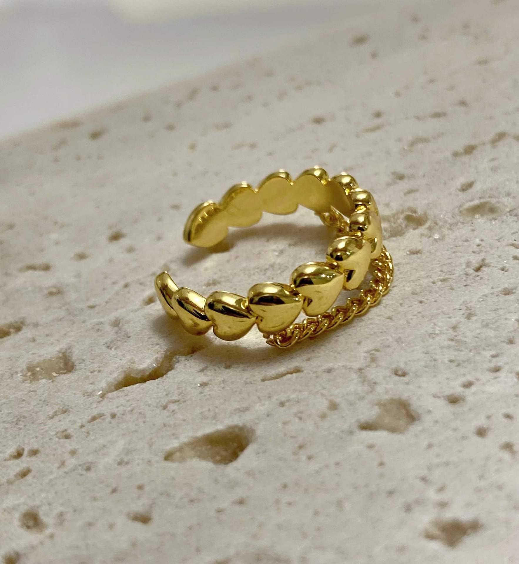 Simple Style Heart Shape Copper Plating Rings 1 Piece