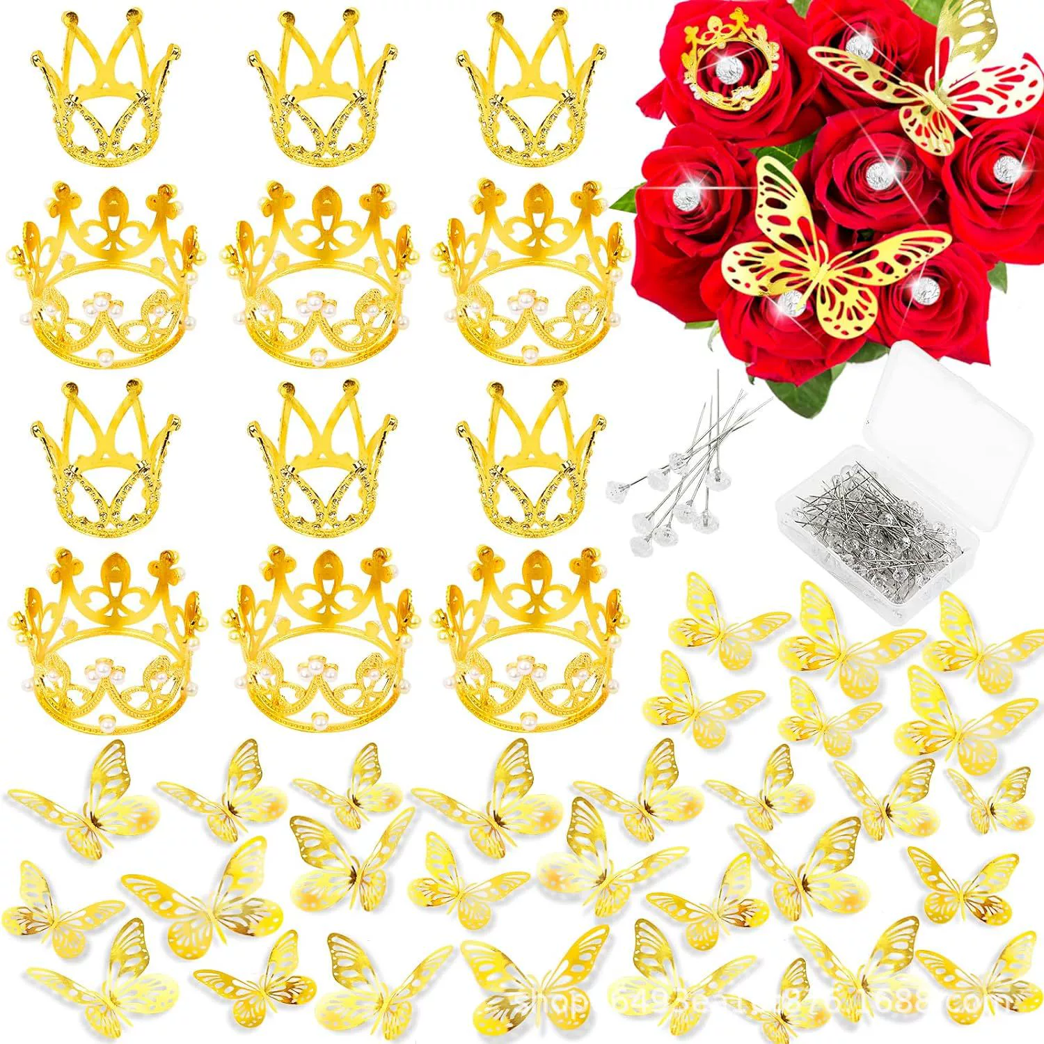 148 штук бабочки цветочный набор для украшения торта