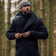 优质版欧美跨境男装英伦风男士中长款长袖呢大衣秋冬呢料外套