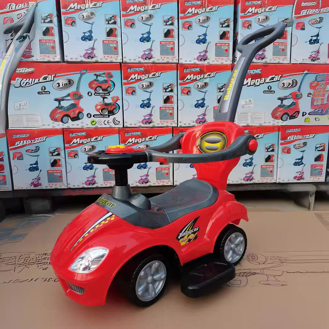 1 / 3 patineta para niños carro de torsión con barandilla de empuje para niños carro de juguete carro de balance
