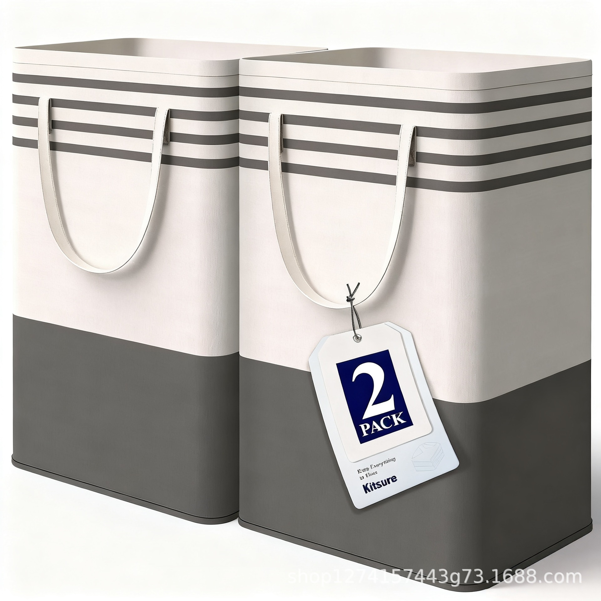 Cross-Border Foldable Large Dirty Clothes Basket Fabric Storage Laundry Basket Striped