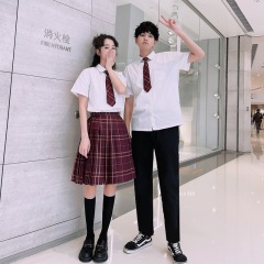 詩朗読班服高校生夏スーツ卒業スカート中学生jk服英倫学院風女子学生写真