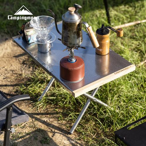Koman T-370T-380 portable stainless steel table outdoor portable storage tea picnic barbecue camping folding table