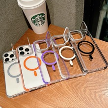 新款升级版镜头盖支架iPhone16Pro max双色讯彩磁吸手机壳全包防