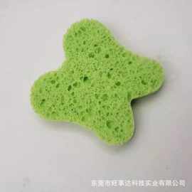 动物卡通木浆棉洗脸扑 肤色黄色木浆纤维海棉洗脸扑 海藻洗脸扑