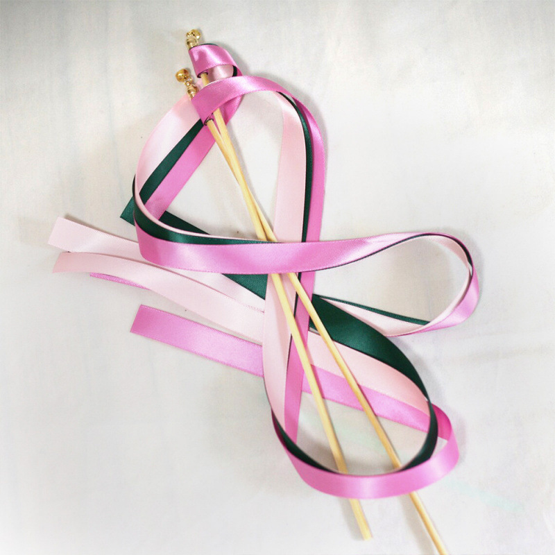 Amazon fiesta de boda europea palo de hadas cinta de color campana césped boda atmósfera interactiva varita mágica