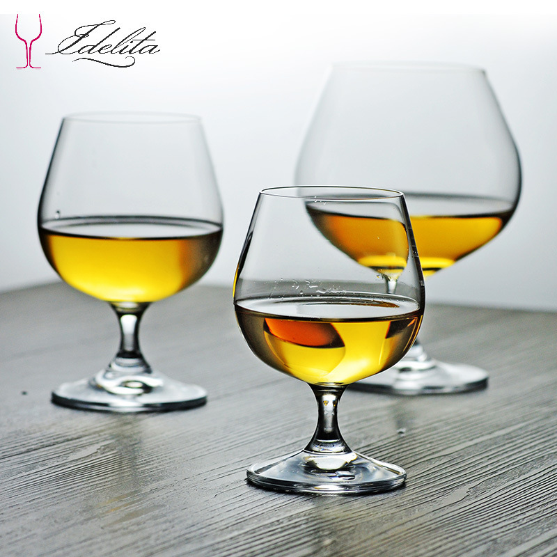 Tazas de brandy de cristal, tazas de vino alto alto, tazas de coñac altas, tazas de vidrio pequeñas, tazas de vino al por mayor