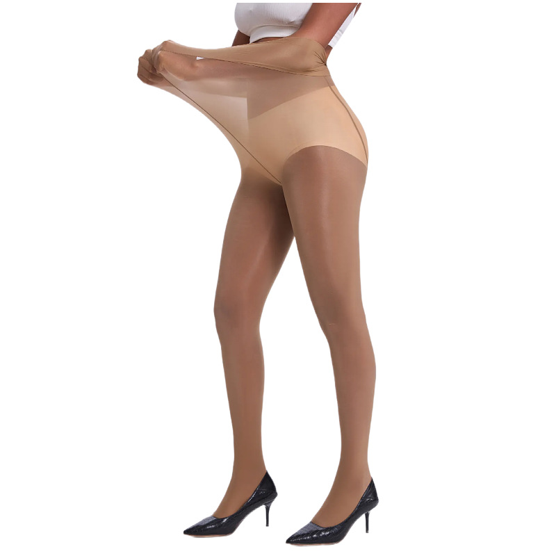 Calcetines de aceite de caballo transfronterizo extra grande tamaño alto elástico brillante suave sexy medias negras anti-enganche durable de alto grado pantimedias