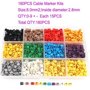 1.5-6.0 square machine numbering wire identification casing line numbering tube white 0-9 mixed color suit 10 grid postage