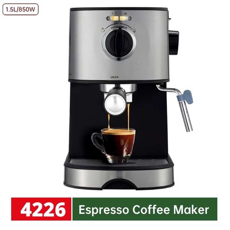 1.5L italiano semiautomático cafetera de goteo casera de alta presión burbuja de leche cafetera de lujo al por mayor transfronteriza