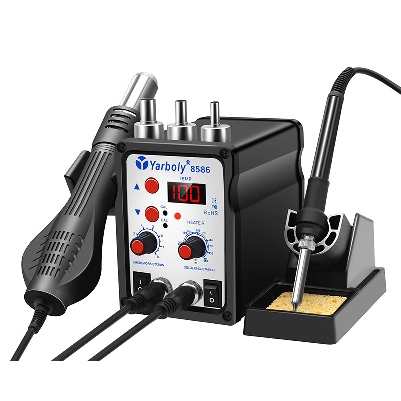 跨境专供 热风枪拆焊台8586二合一焊台热风枪电烙铁维修数显可调