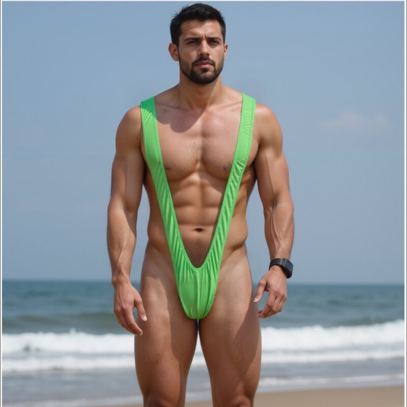 New Style Sexy Lingerie for Men, V-Shaped One-Piece Strap-Style Elastic Swimsuit, Men's Sexy One-Piece Outfit, Thong Temptation