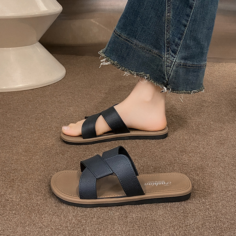 Verano nuevo cruzado diario zapatillas casuales de playa chicas tendencia universal zapatillas de playa ligeras