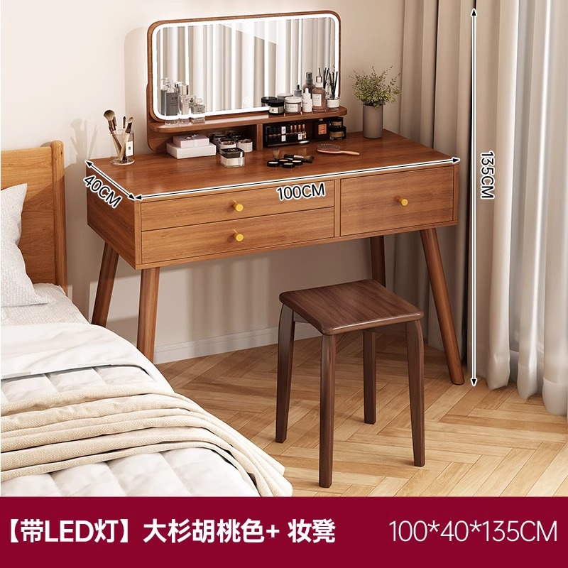 Tocador Dormitorio Moderno Simple Nuevo Mesa de maquillaje chino Espejo de maquillaje de lujo ligero Mesa de tocador Tocador de apartamento pequeño