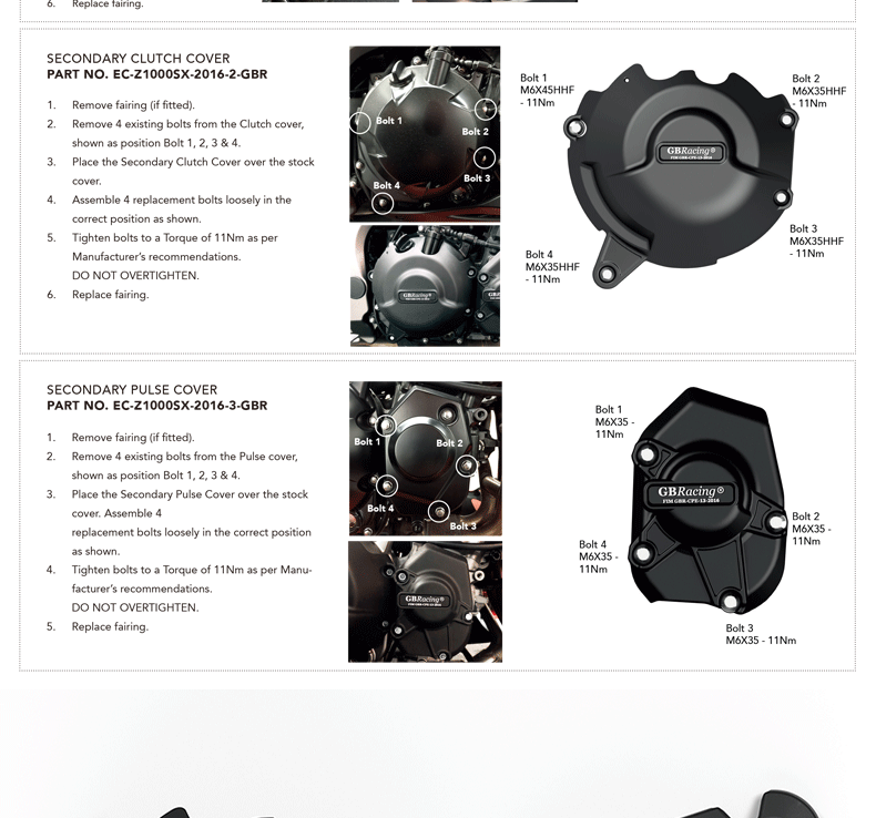 Suitable for Kawasaki Z1000 Ninja1000Sx Engine Anti-Fall Side Cover Gbracing Engine Protective Cover