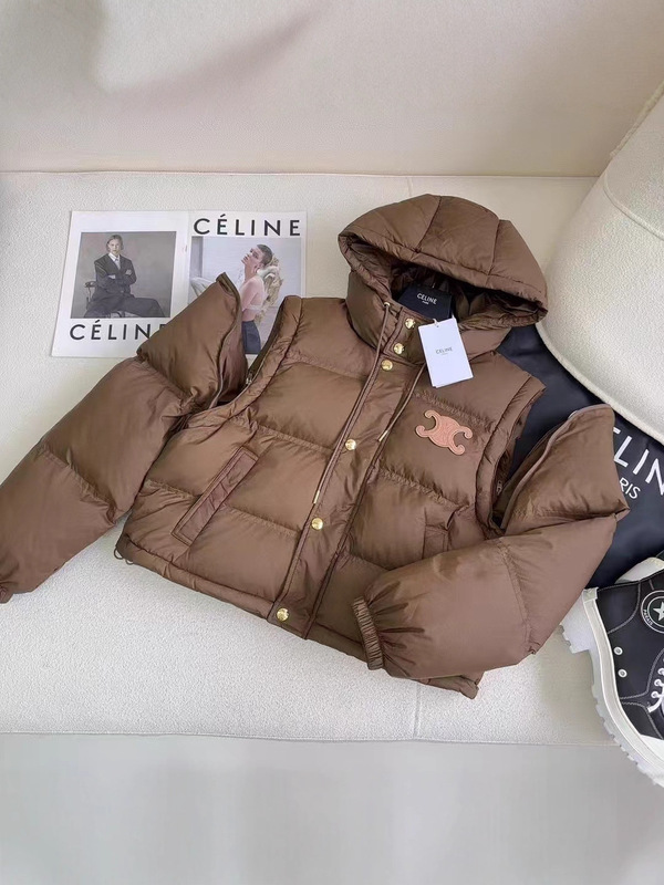 25冬季 新款功能性面包服外套经典宽松落肩可拆卸袖秒变小马甲外|undefined