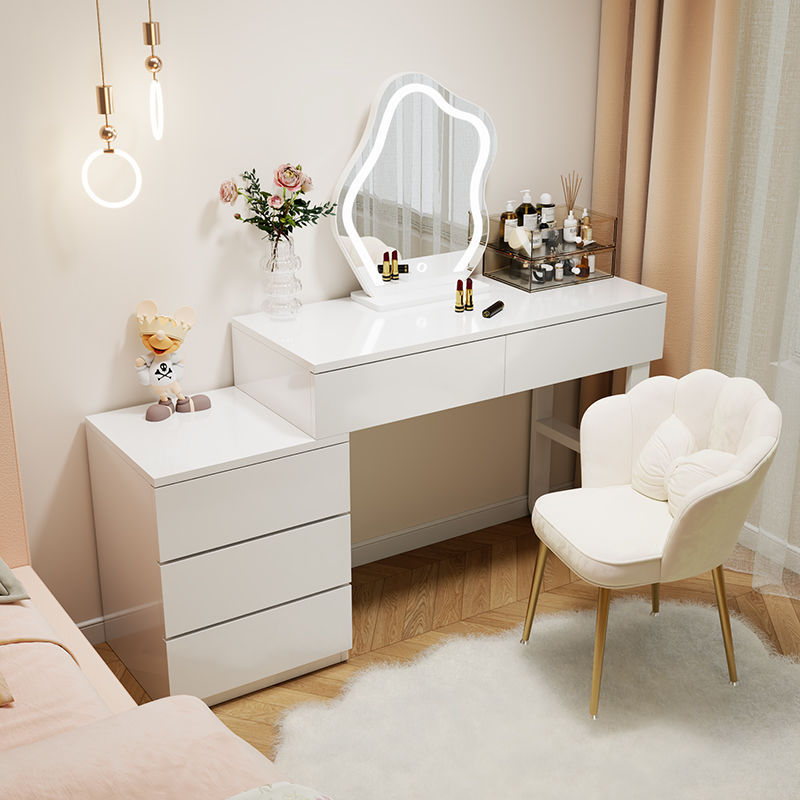 화장대, 침실 책상, 서랍장 일체형, 모던 심플 인터넷 연예인 라이트 럭셔리 소형 크림 스타일 접이식 화장대