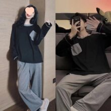 高颜值情侣睡衣男士两套价可出门一男一女春冬学生ins女士家居服