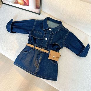Girls New 2025 Summer Denim High-End Design Fashionable Baby Girl Denim Skirt 4Q091