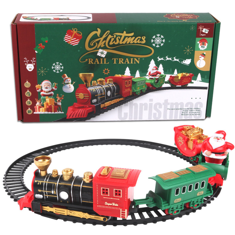 Cross-Border Mini Electric Christmas Train Toy Electric Rail Car Children's Simulation Car Toy Foreign Trade Wholesale