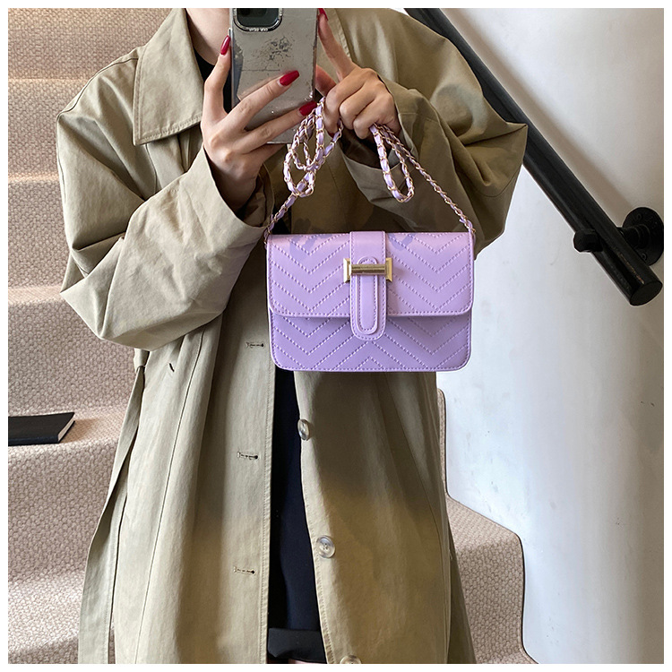 High-end texture checkered tattoo line small bag for women, 2024 new style, simple and trendy, versatile chain single-shoulder crossbody bag undefined