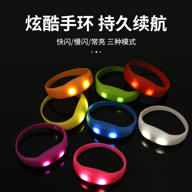 Pulsera luminosa de silicona completa led pulsera luminosa accesorios de vítores concierto pulsera luminosa accesorios de vítores