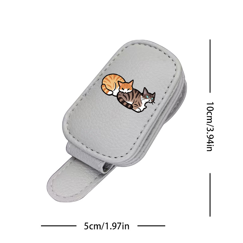 Gray cross-border bestseller sunglasses holder, creative car sun visor storage, cat-shaped car glasses clip