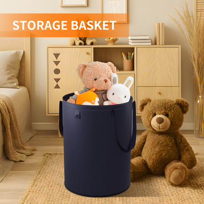 Cross border Best Sellers Foldable Storage bucket PP weave lid household Debris Toys Storage Dirty clothes basket Laundry basket