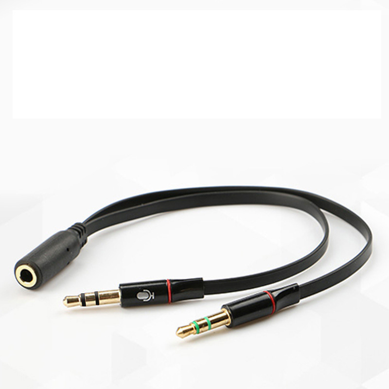 耳机一分二转接线手机转电脑麦克风耳塞音频线转换头耳麦二合一线