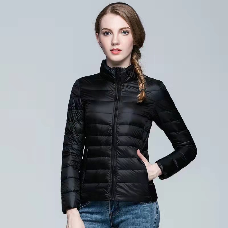 2022新款輕薄羽絨服女短款立領冬裝女式加大碼女裝外套廠家批發