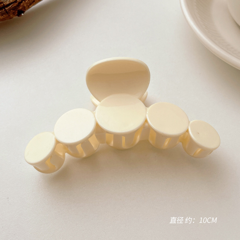 Milk Brown horquilla grande hacia atrás cabeza clip de pelo tocado de las mujeres principios de primavera de alto grado updo tiburón horquilla